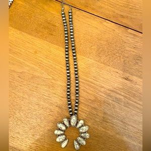 white buffalo inspired squash blossom necklace